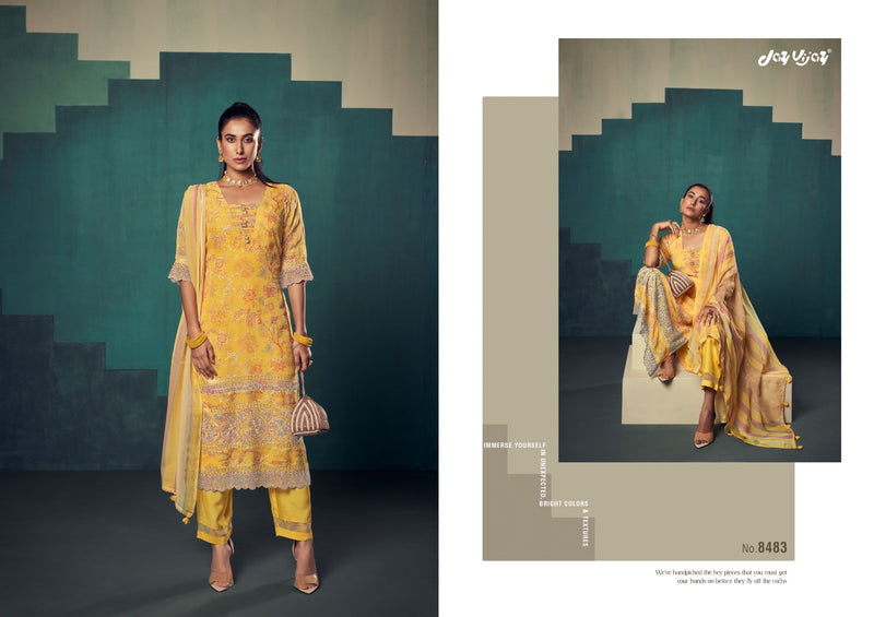 Jay Vijay Rumeha Orgenza Digital Print With Embroidery Suits