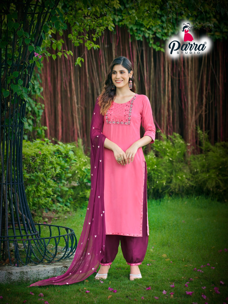 Parra Studio Rung Vol 1 Rayon With Sequence Embroidery Work Kurti Combo