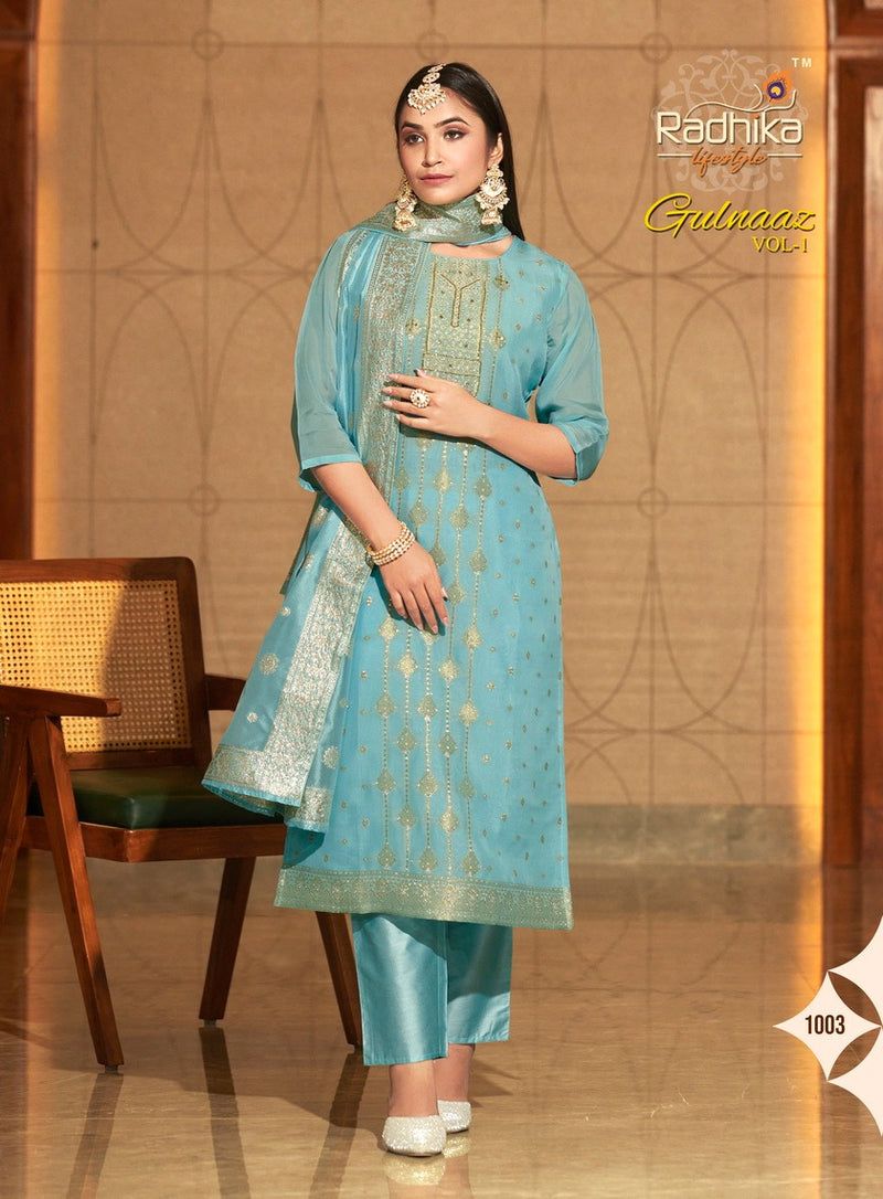 Radhika Lifestyle Gulnaaz Vol 1 Organza Designer Handwork Kurti Collection