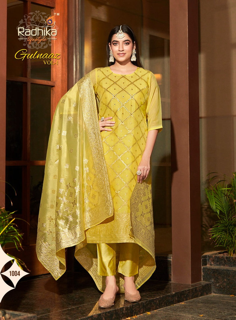 Radhika Lifestyle Gulnaaz Vol 1 Organza Designer Handwork Kurti Collection