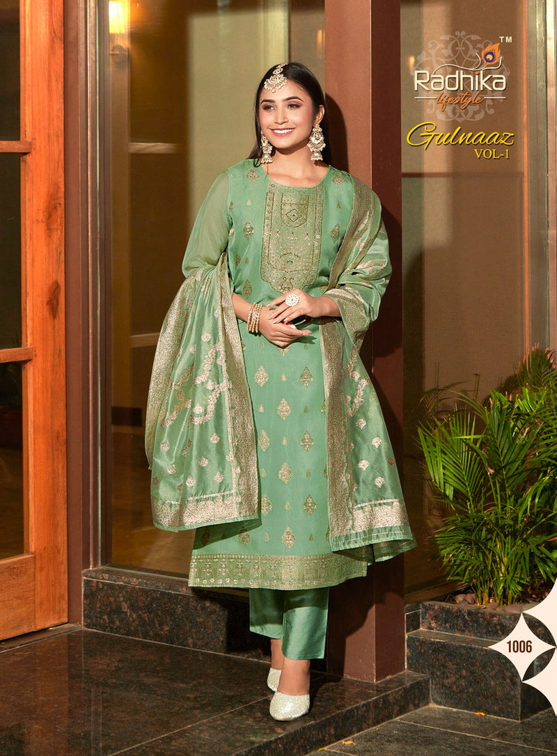 Radhika Lifestyle Gulnaaz Vol 1 Organza Designer Handwork Kurti Collection