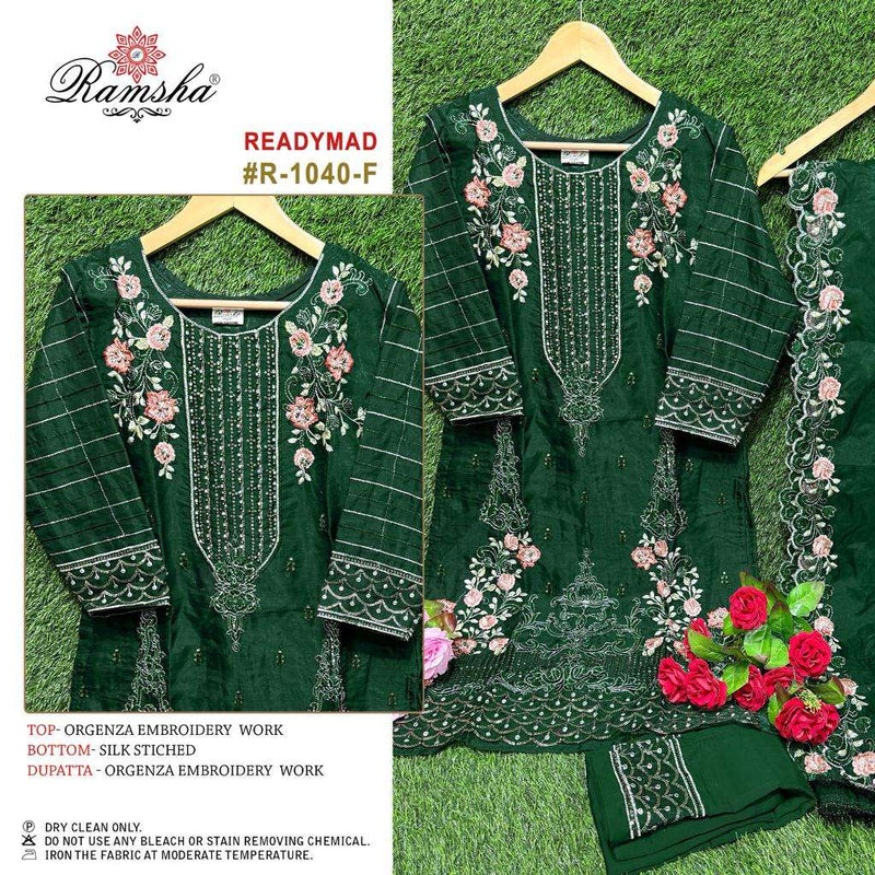 Ramsha Suit 1040 Nx Organza Embroidery Work Pret Kurti