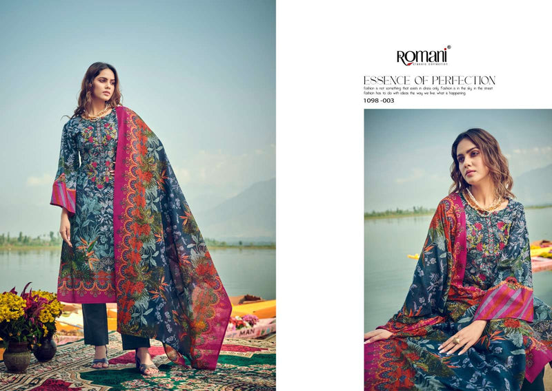 Romani Aarzu Vol 15 Cotton Digital Printed Embroidered Work Salwar Suit