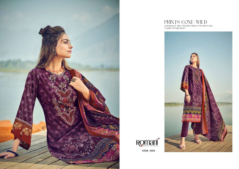 Romani Aarzu Vol 15 Cotton Digital Printed Embroidered Work Salwar Suit