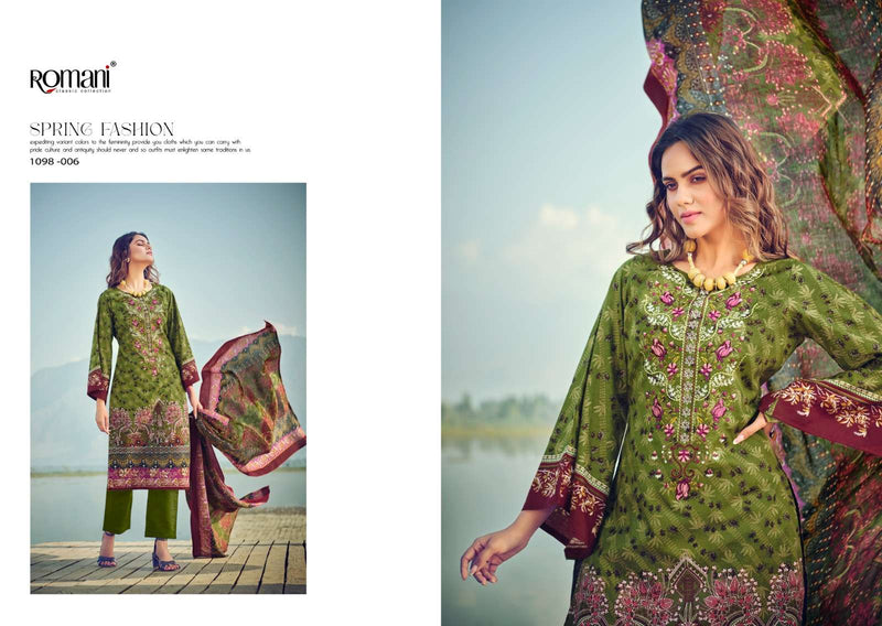 Romani Aarzu Vol 15 Cotton Digital Printed Embroidered Work Salwar Suit