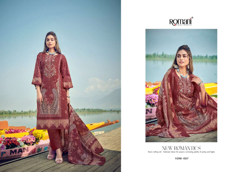 Romani Aarzu Vol 15 Cotton Digital Printed Embroidered Work Salwar Suit