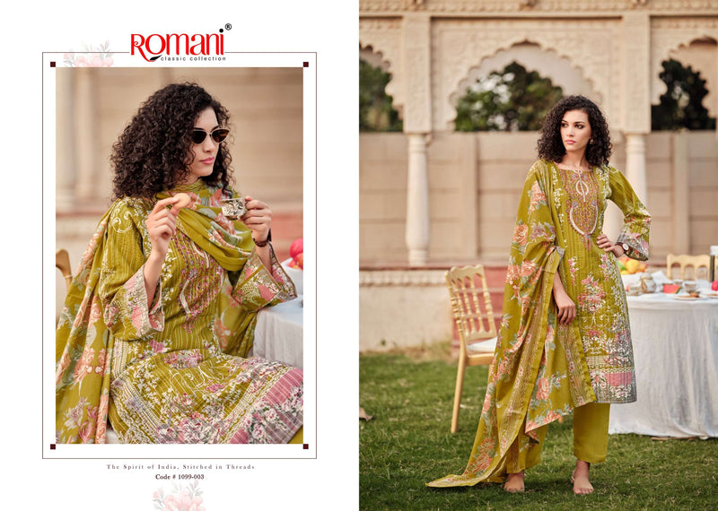 Romani Saniya Premium Cotton Print With Embroidery Work Salwar Suit