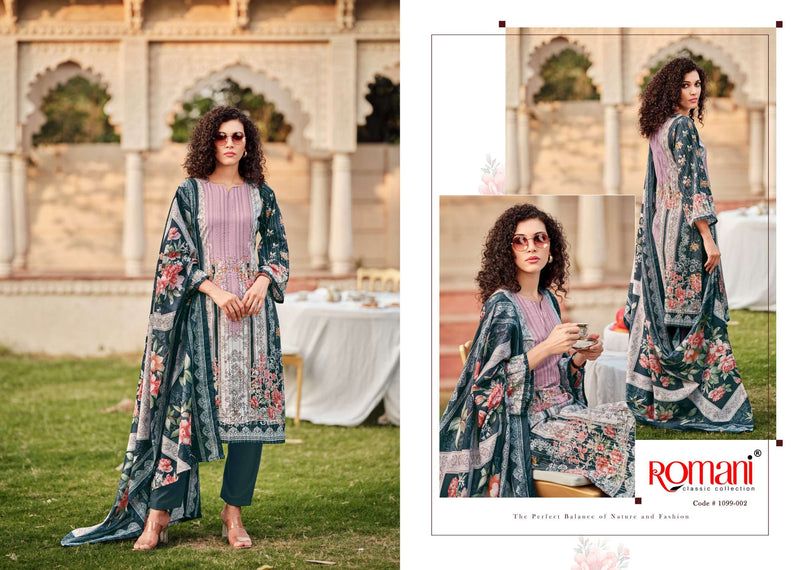 Romani Saniya Premium Cotton Print With Embroidery Work Salwar Suit