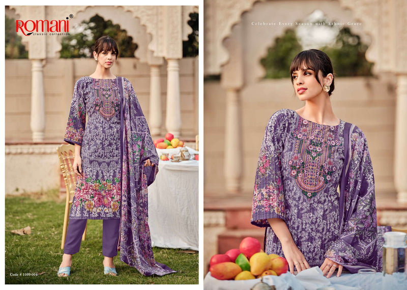 Romani Saniya Premium Cotton Print With Embroidery Work Salwar Suit