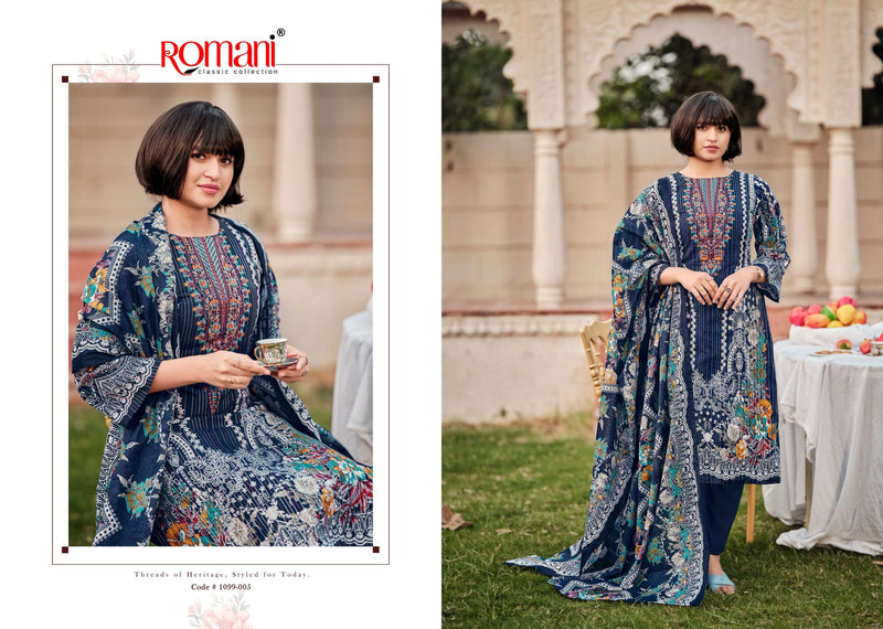Romani Saniya Premium Cotton Print With Embroidery Work Salwar Suit