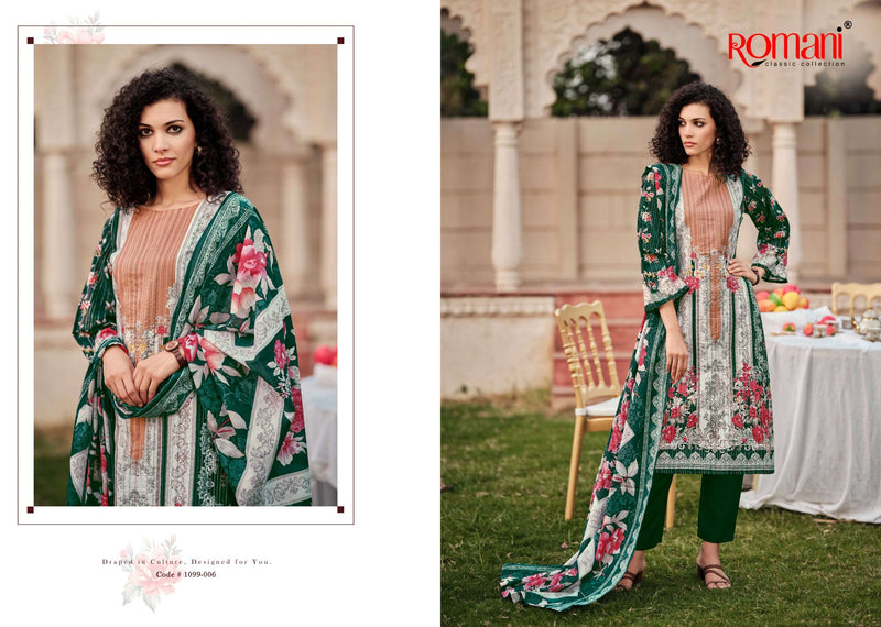 Romani Saniya Premium Cotton Print With Embroidery Work Salwar Suit