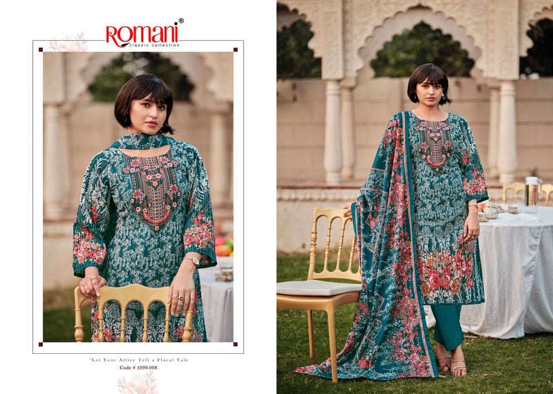 Romani Saniya Premium Cotton Print With Embroidery Work Salwar Suit