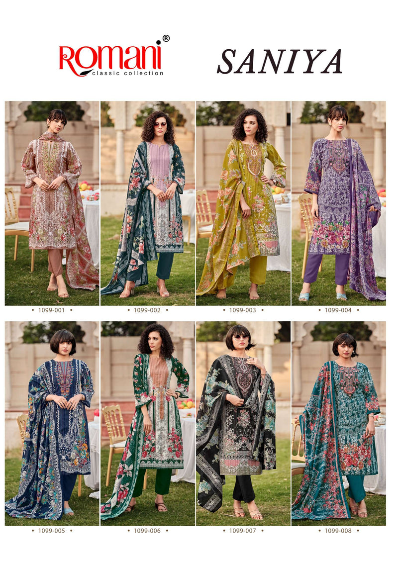 Romani Saniya Premium Cotton Print With Embroidery Work Salwar Suit
