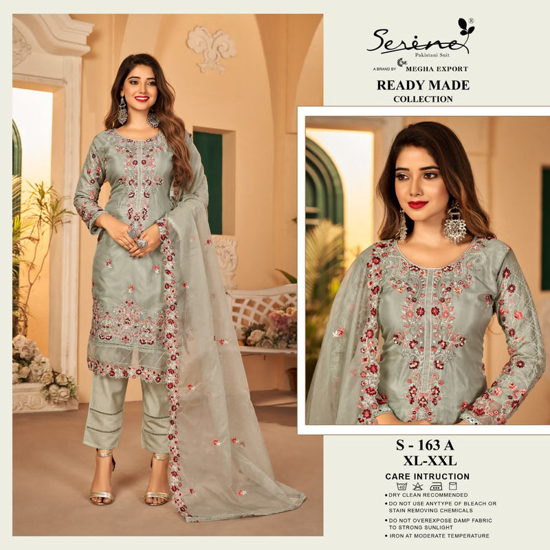 Serine S 163 Organza Heavy Embroidered Ready Made Pakistani Suits