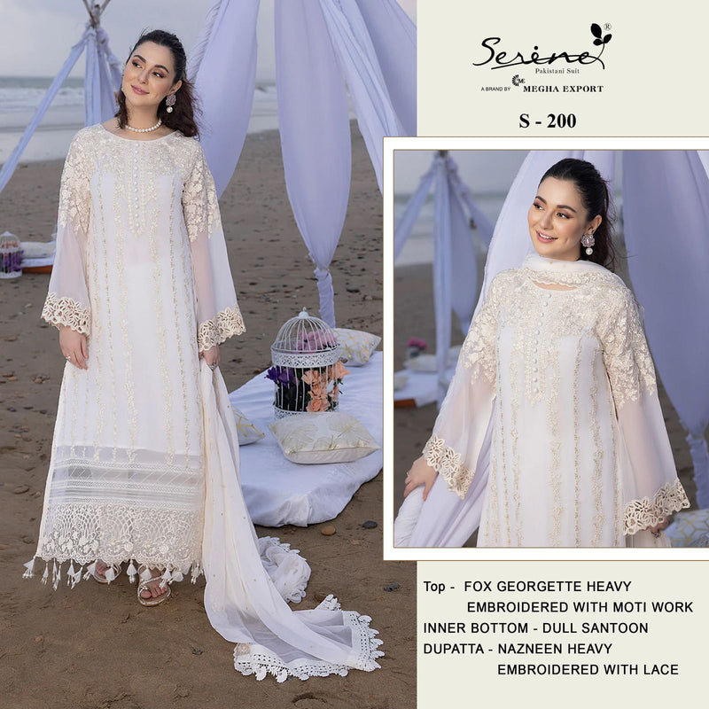 Serine D No S 200 Georgette Embroidery With Moti Work Pakistani Suit Collection