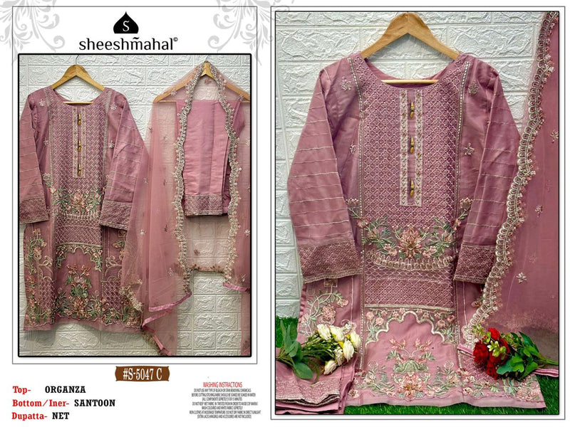 Sheeshmahal S 5047 Organza With Heavy Embroidery Designer Ready Made Suits