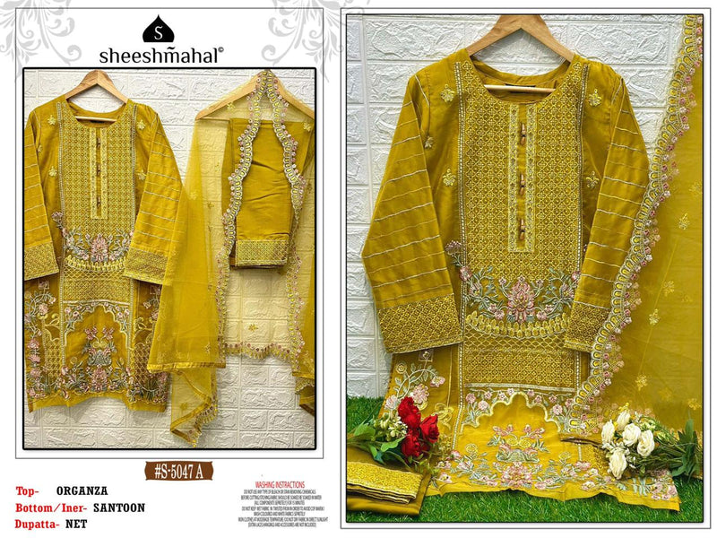 Sheeshmahal S 5047 Organza With Heavy Embroidery Designer Ready Made Suits