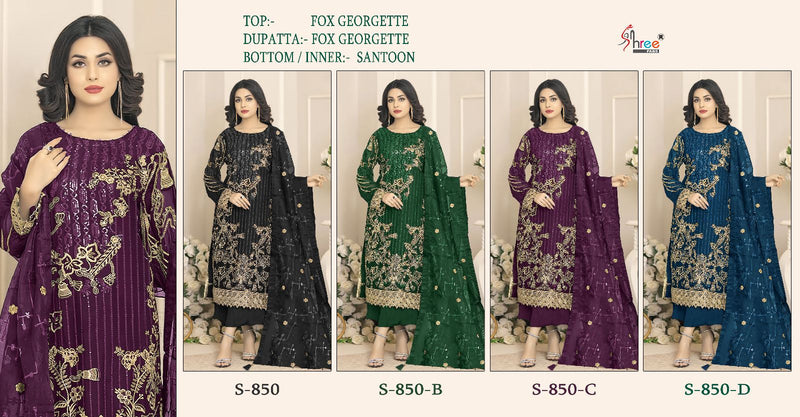 Shree Fab S 850 Georgette With Exclusive Embroidered Designer Pakistani Suits