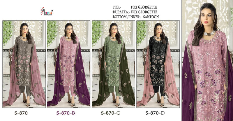 Shree Fabs S 870 Georgette With Heavy Embroidery Pakistani Suits