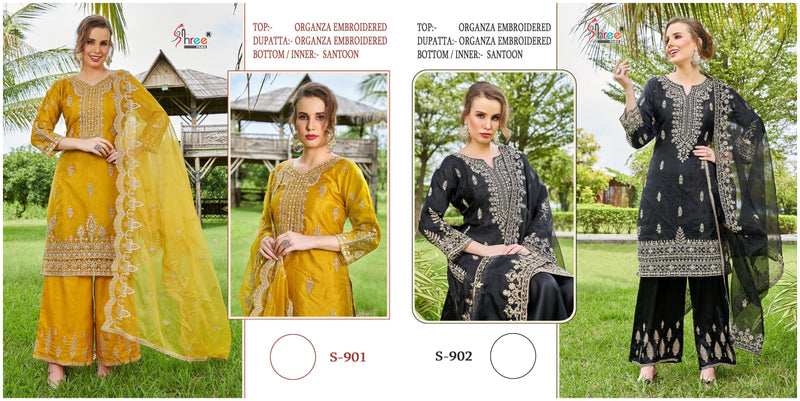 Shree Fab D NO S 901 & 902 Georgette Heavy Embroidery Exclusive Suit Collection