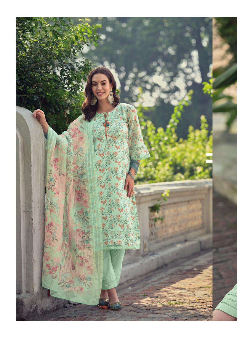 Kalki Fashion Saad Linen Cotton Fancy Prints With Fancy Designer Kurti Combo Set