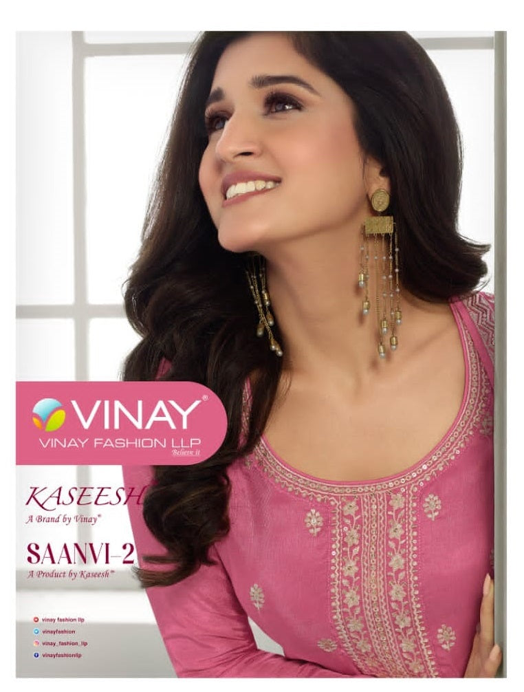 Vinay Fashion Kaseesh Saanvi Vol 2 Dola Thread Embroidered Work Fancy Partywear Salwar Kameez
