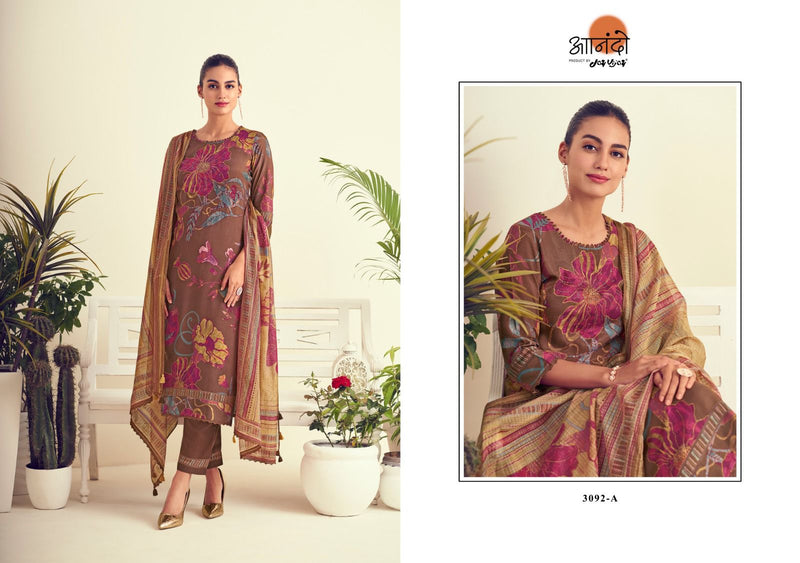 Jay Vijay Saavi 3092 Muslin Silk Digital Print With Fancy Lace Work Designer Suits