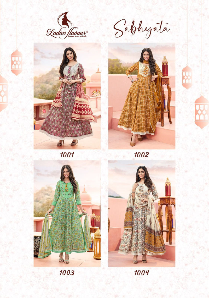 Ladies Flavour Sabhayata Vol 1 Cotton Printed Anarkali Gown Collection