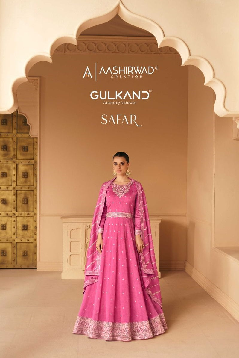 Aashirwad Creation Safar Silk Heavyy Elegant Designer Ready Made Party Wear Suits