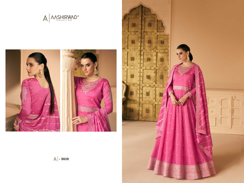 Aashirwad Creation Safar Silk Heavyy Elegant Designer Ready Made Party Wear Suits