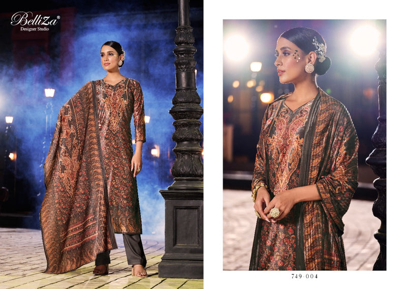 Belliza Designer Studio Safinaaz Velvet Exclusive Digital Printed Designer Suit Collection