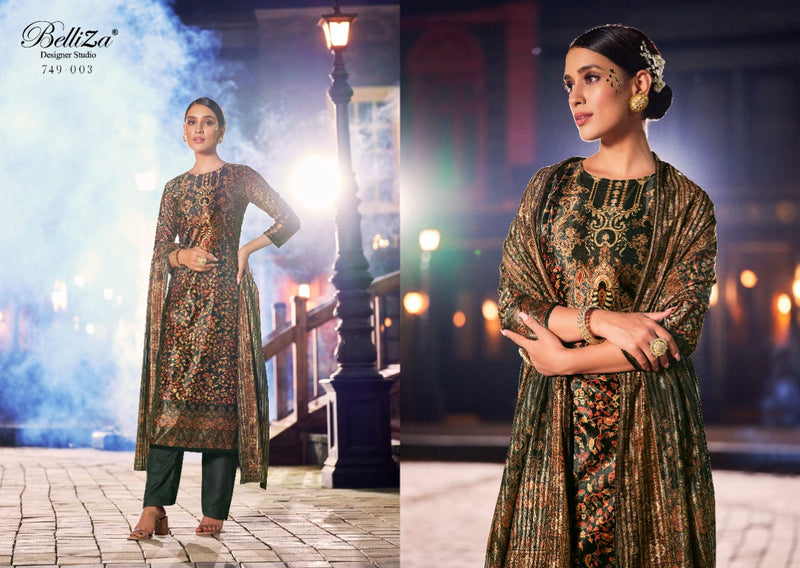 Belliza Designer Studio Safinaaz Velvet Exclusive Digital Printed Designer Suit Collection