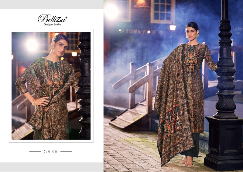 Belliza Designer Studio Safinaaz Velvet Exclusive Digital Printed Designer Suit Collection