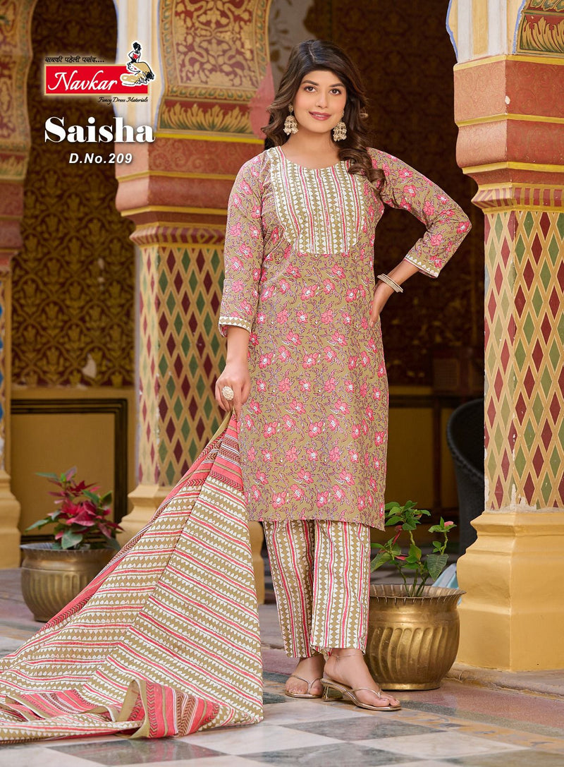 Navkar Saisha Vol 2 Cotton Print With Fancy Sequence Designer Kurti Combo Set