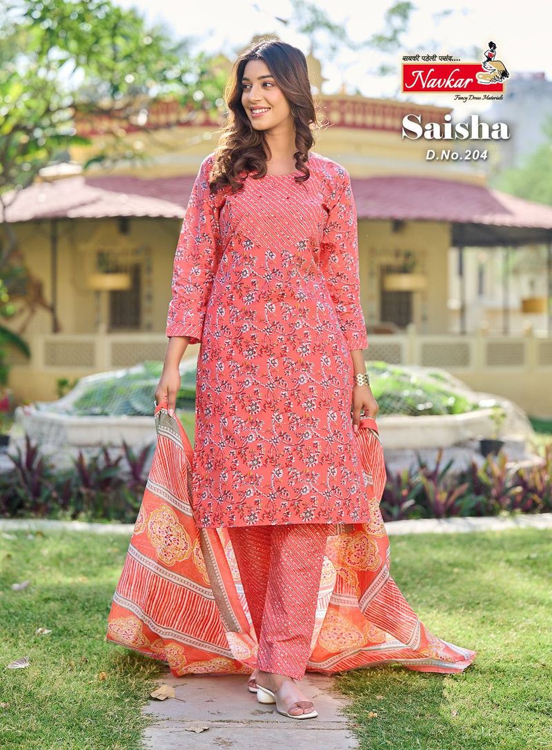 Navkar Saisha Vol 2 Cotton Print With Fancy Sequence Designer Kurti Combo Set