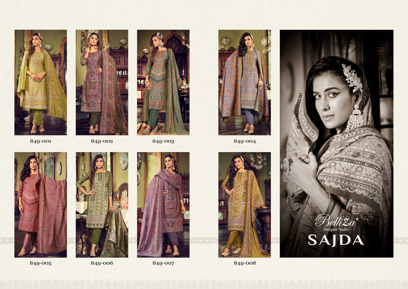 Belliza Designer Studio Sajda Viscose Maslin Digital Print Exclusive Handwork Suits