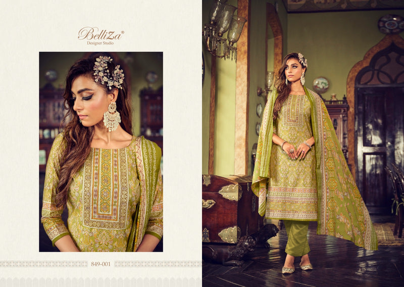 Belliza Designer Studio Sajda Viscose Maslin Digital Print Exclusive Handwork Suits