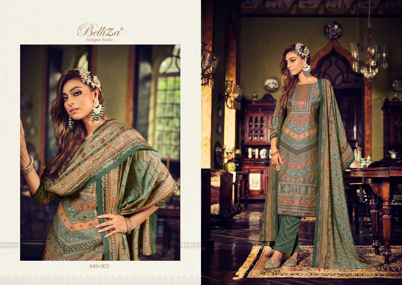 Belliza Designer Studio Sajda Viscose Maslin Digital Print Exclusive Handwork Suits