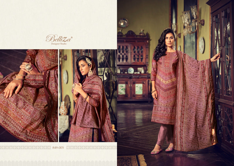 Belliza Designer Studio Sajda Viscose Maslin Digital Print Exclusive Handwork Suits