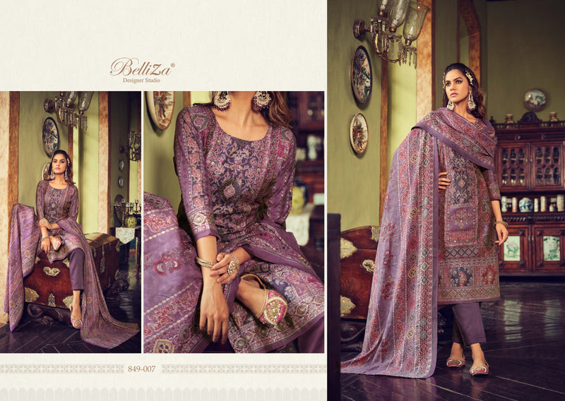 Belliza Designer Studio Sajda Viscose Maslin Digital Print Exclusive Handwork Suits