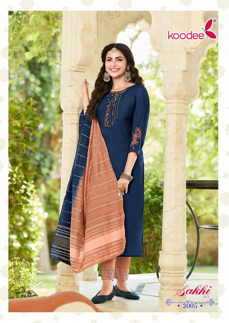 Koodee Fashion Sakhi Vol 2 Chanderi Silk With Fancy Designer Kurti