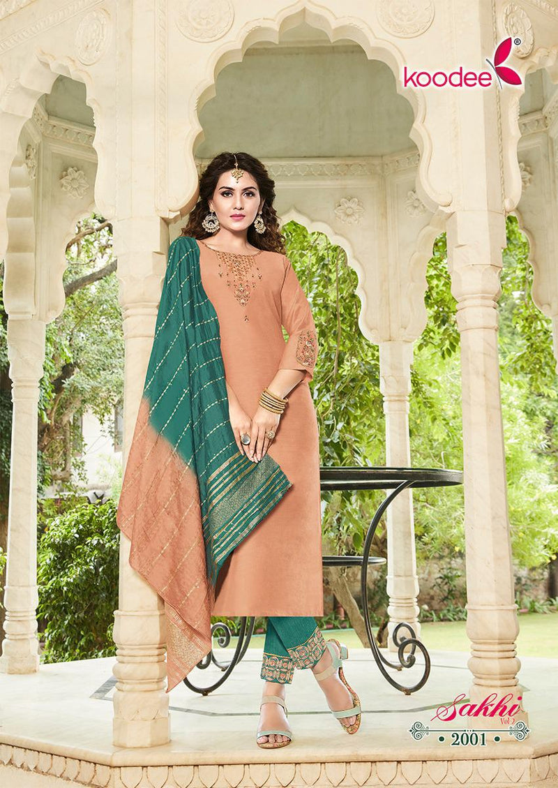 Koodee Fashion Sakhi Vol 2 Chanderi Silk With Fancy Designer Kurti