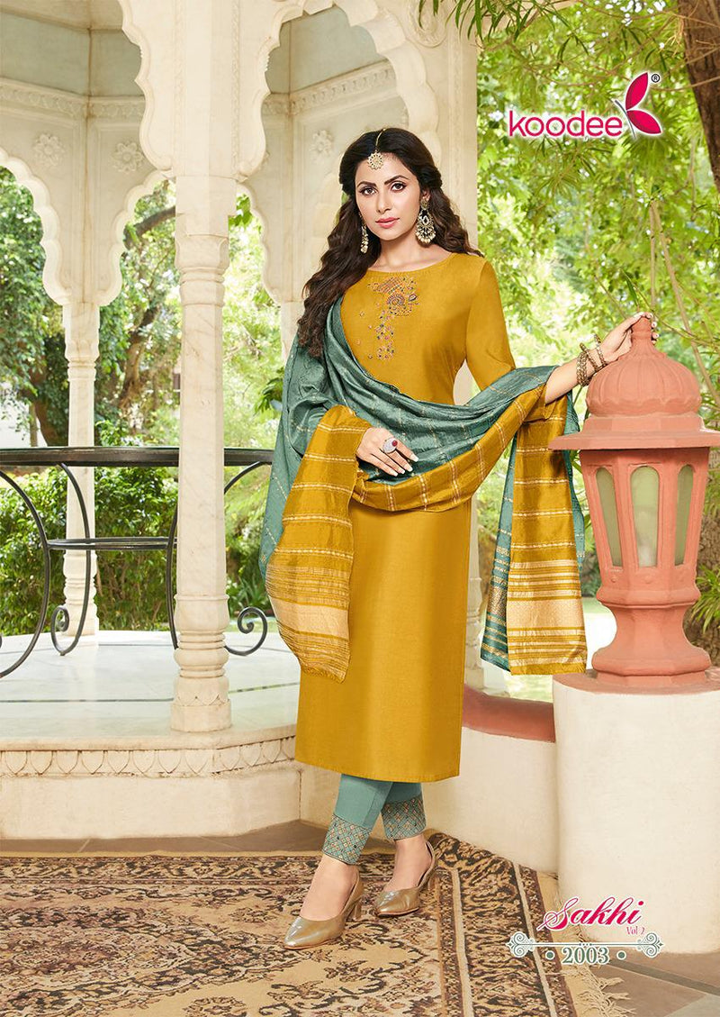 Koodee Fashion Sakhi Vol 2 Chanderi Silk With Fancy Designer Kurti