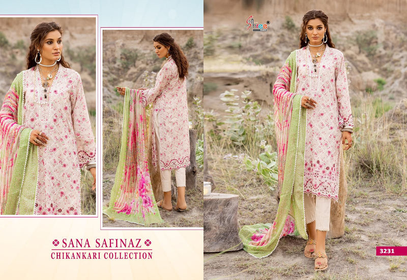 Shree Fabs Sana Safinaz Chikankri Collection Cotton Self Embroidery Salwar Suit