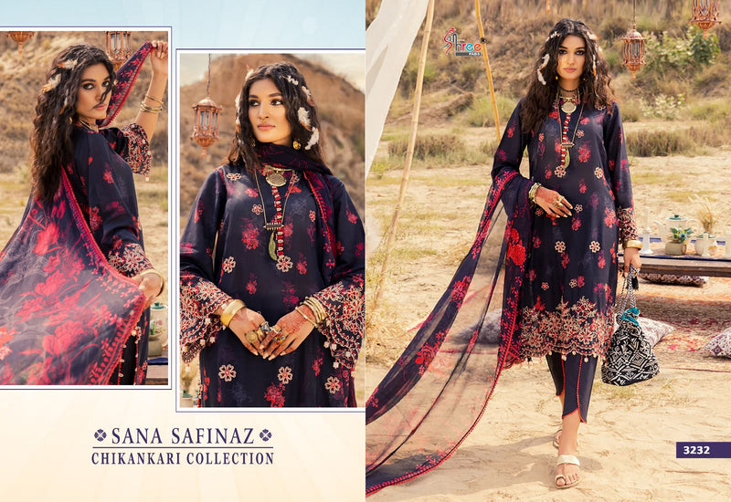 Shree Fabs Sana Safinaz Chikankri Collection Cotton Self Embroidery Salwar Suit