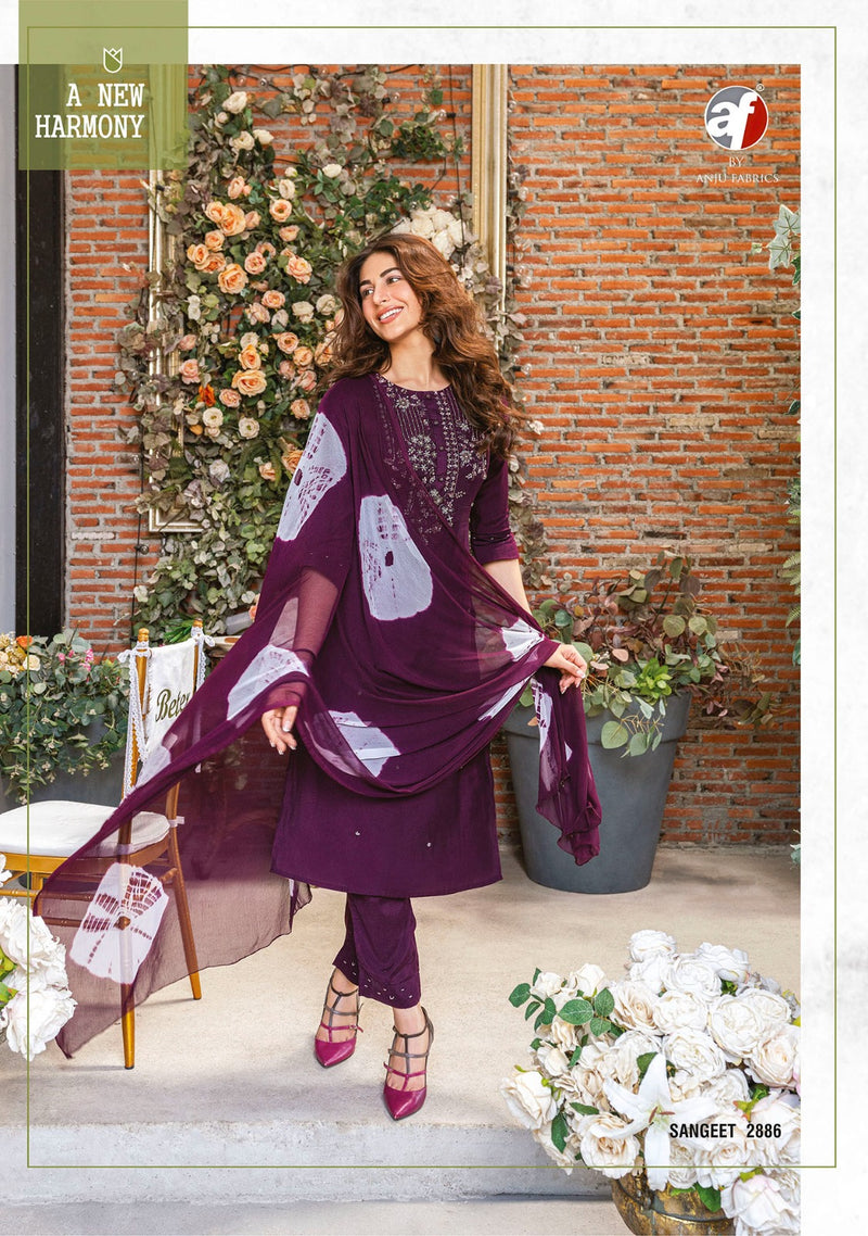 Anju Fabrics Sangeet Vol 3 Viscose Fancy Hand Work Designer Party Wear Kurti