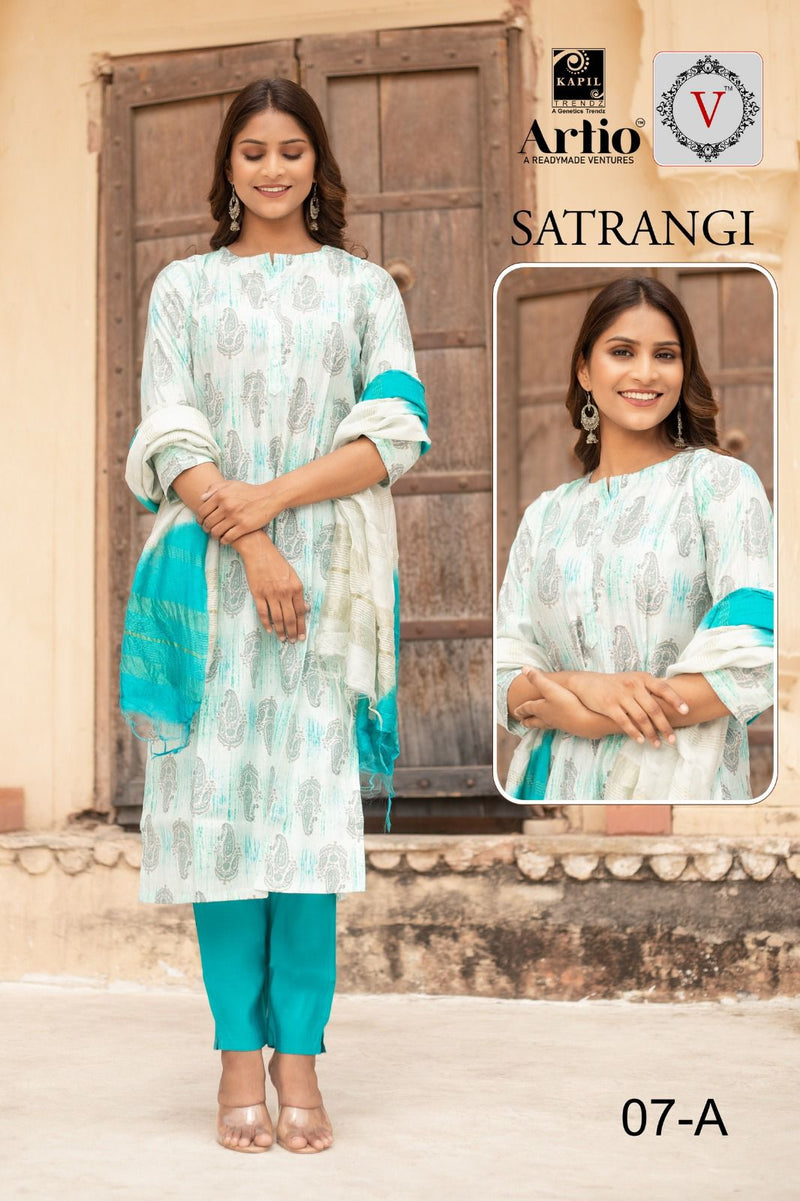 Kapil Trendz Satrangi Modal Printed Fabric Kurti Combo Set
