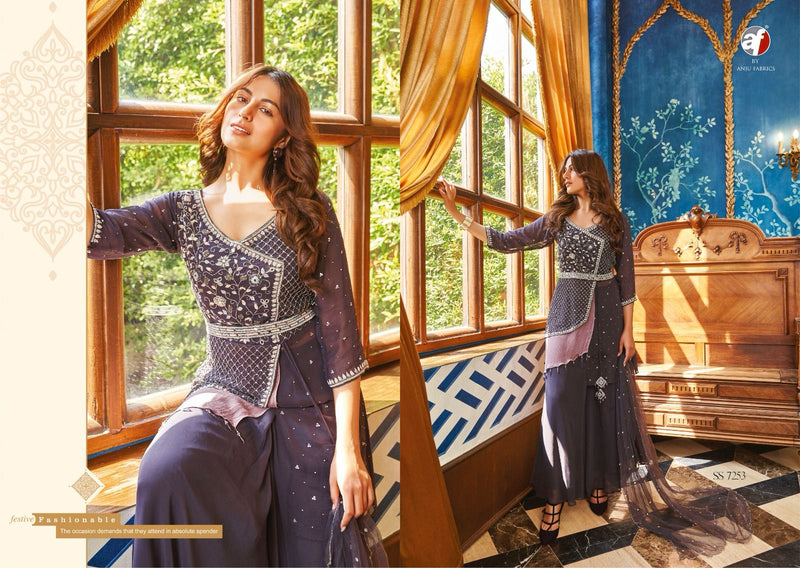 Anju Fabrics Secret Shadows Georgette Designer Readymade Suit Collection