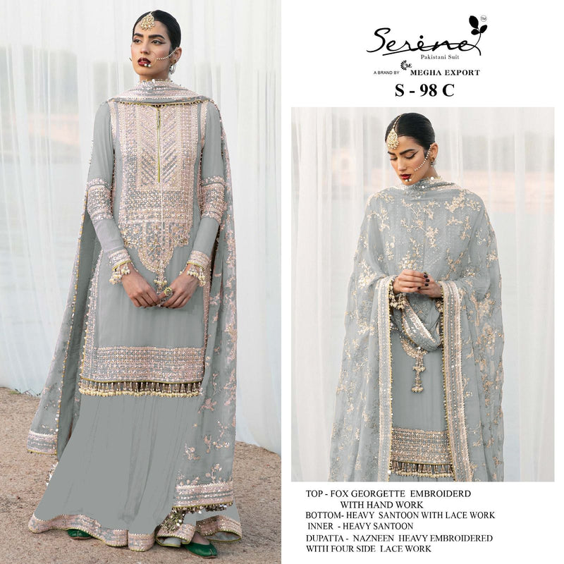 Serine S 98 Fox Georgette With Heavy Embroidered Pakistani Suits