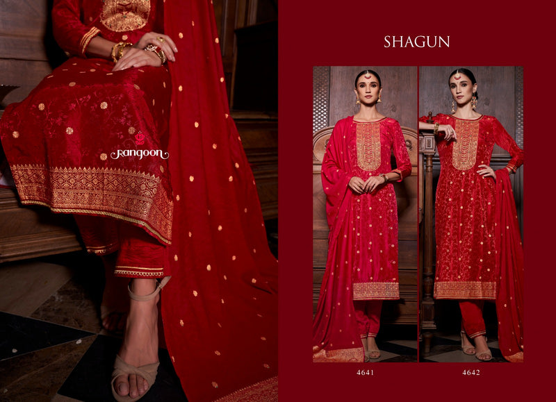 Rangoon Shagun Jacquard With Khatli Work Readymade Suit Collection